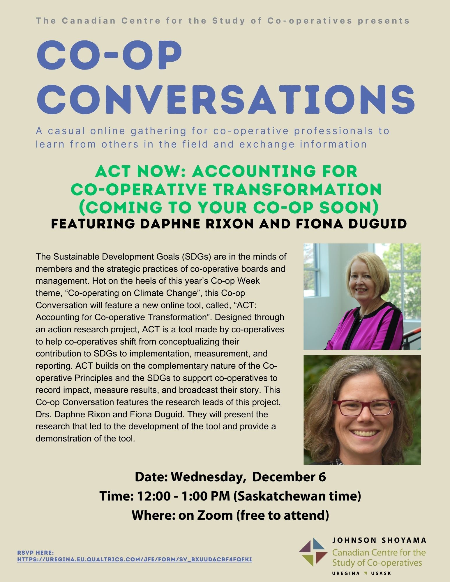 Co-op Conversation featuring Drs. Daphne Rixon and Fiona Duguid